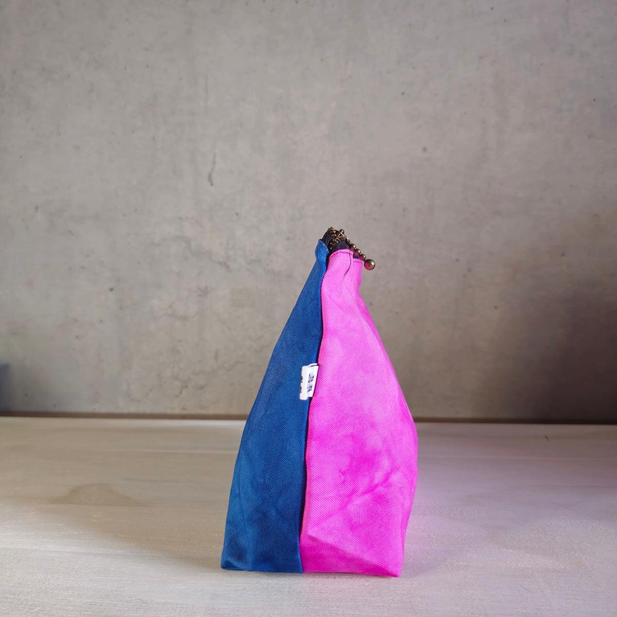 Zip Bag S - Blue & Fucsia-La Cave à Laine