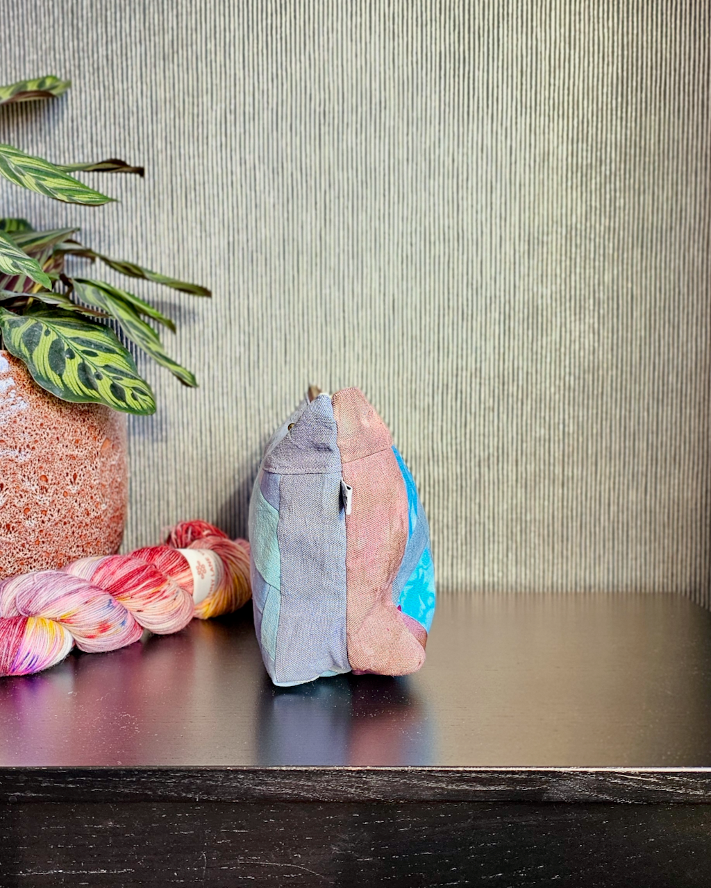 Patchwork Pouch Dama - Ocean Blue +-La Cave à Laine