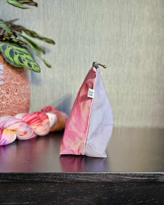 Zip Bag S - Grey & Pink-La Cave à Laine