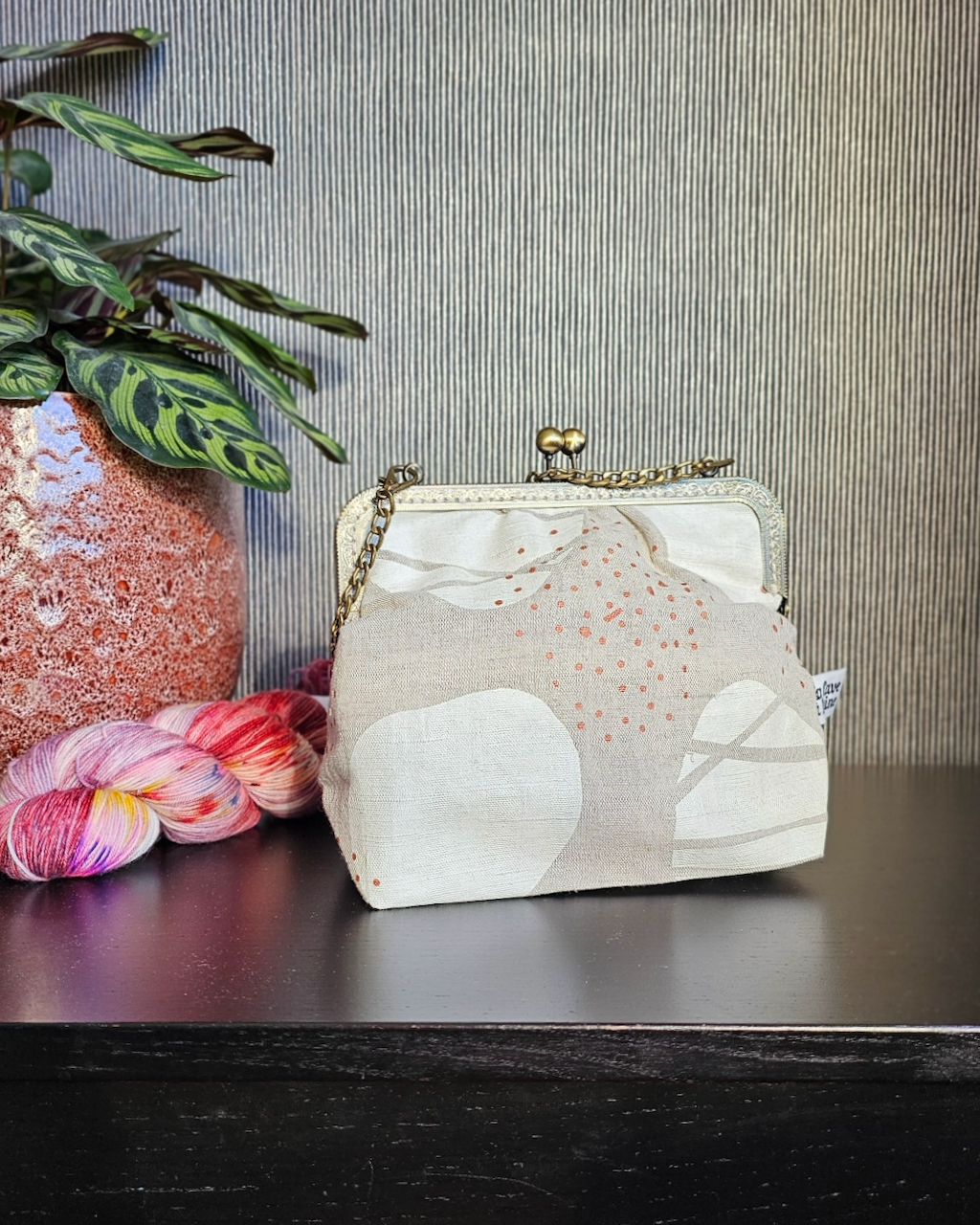 Clasp Handbag - Hand Printed-La Cave à Laine