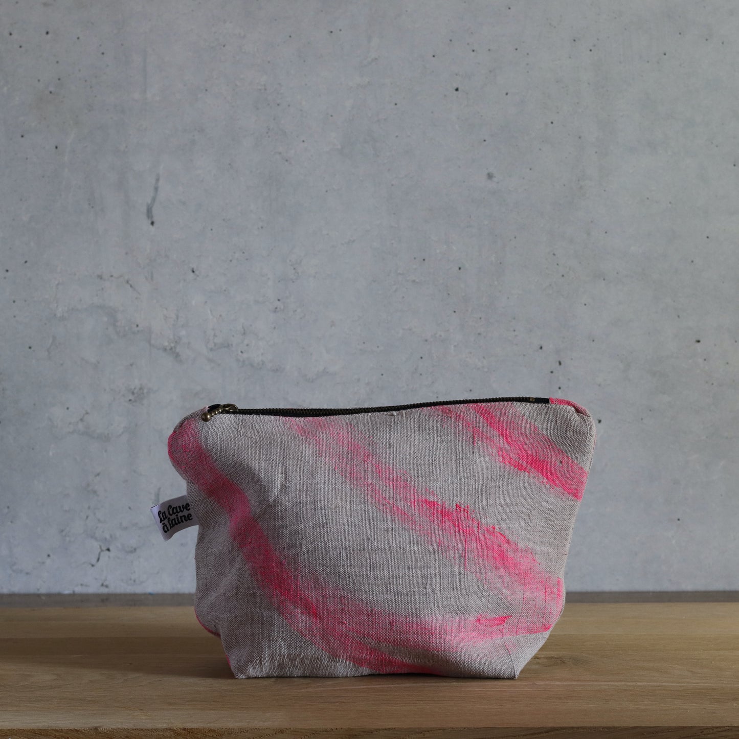Zip Bag S - Pink Strokes-La Cave à Laine