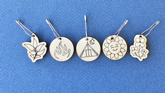 5 Camping Stitch Markers-La Cave à Laine