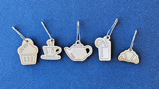 5 Tea Lover Stitch Markers-La Cave à Laine