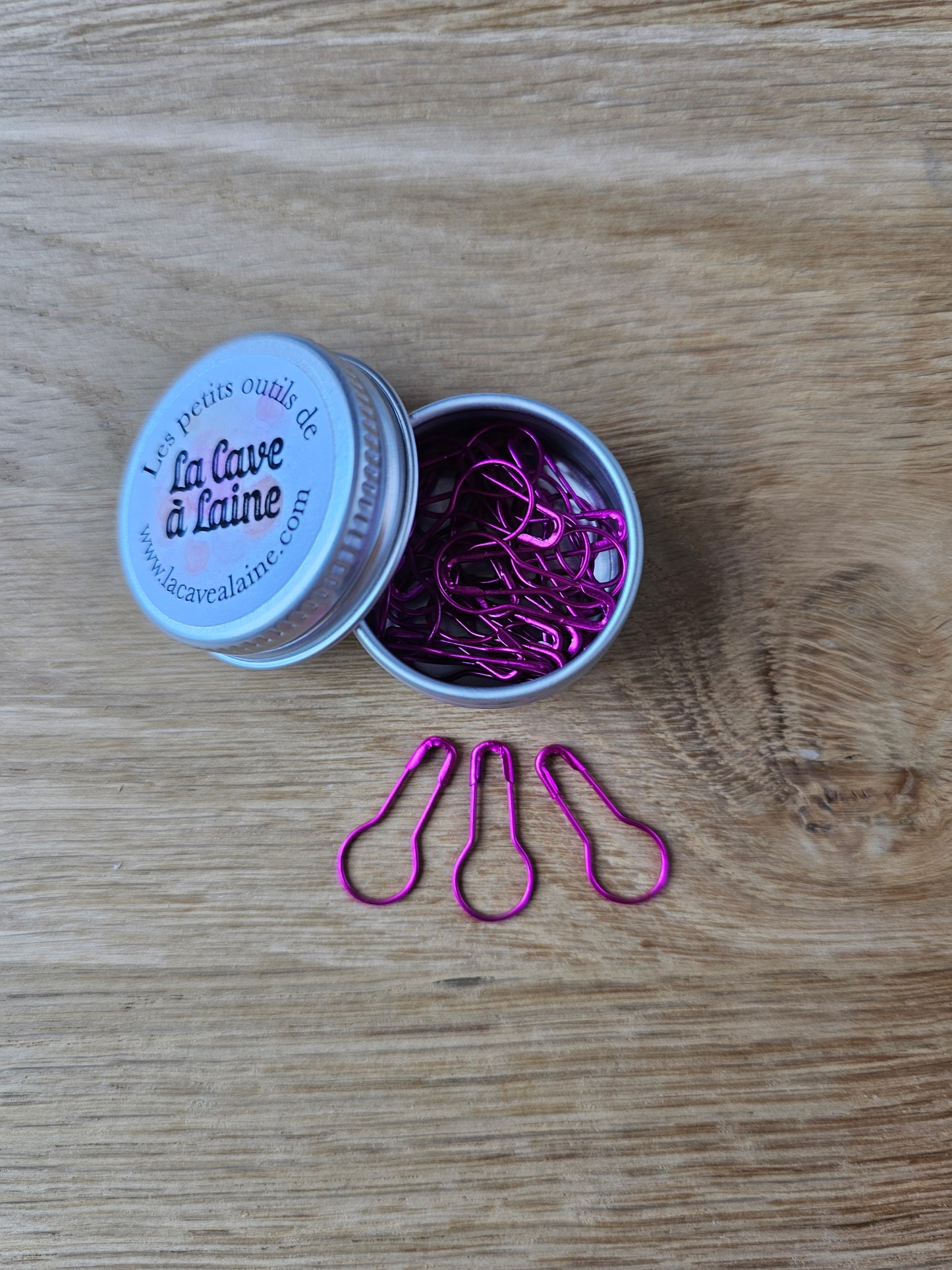 30 Safety Stitch Markers - Metal Pink-La Cave à Laine