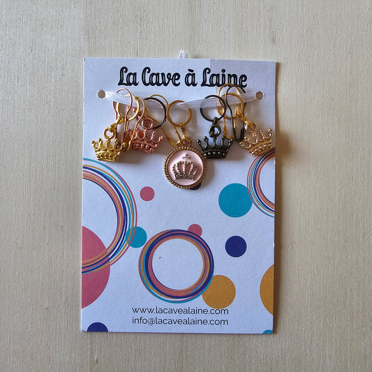 10 Stitch Markers - Crowns-La Cave à Laine