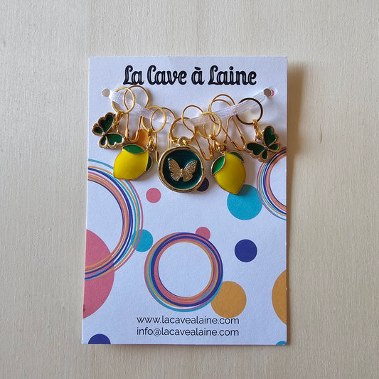 10 Stitch Markers - Butterflies and Fruits-La Cave à Laine