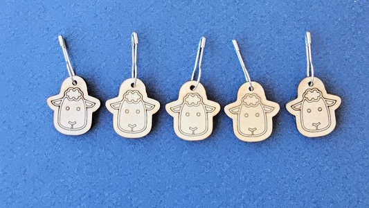 5 Sheep Stitch Markers-La Cave à Laine