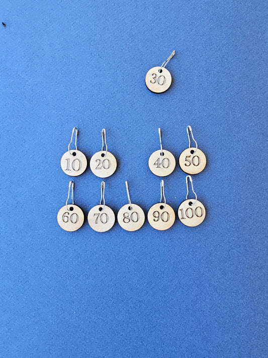 10 to 100 Counting Stitch Markers-La Cave à Laine