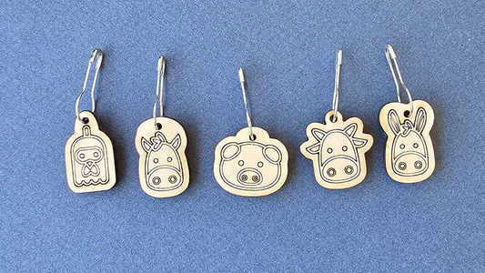 5 Animal Farm Stitch Markers-La Cave à Laine