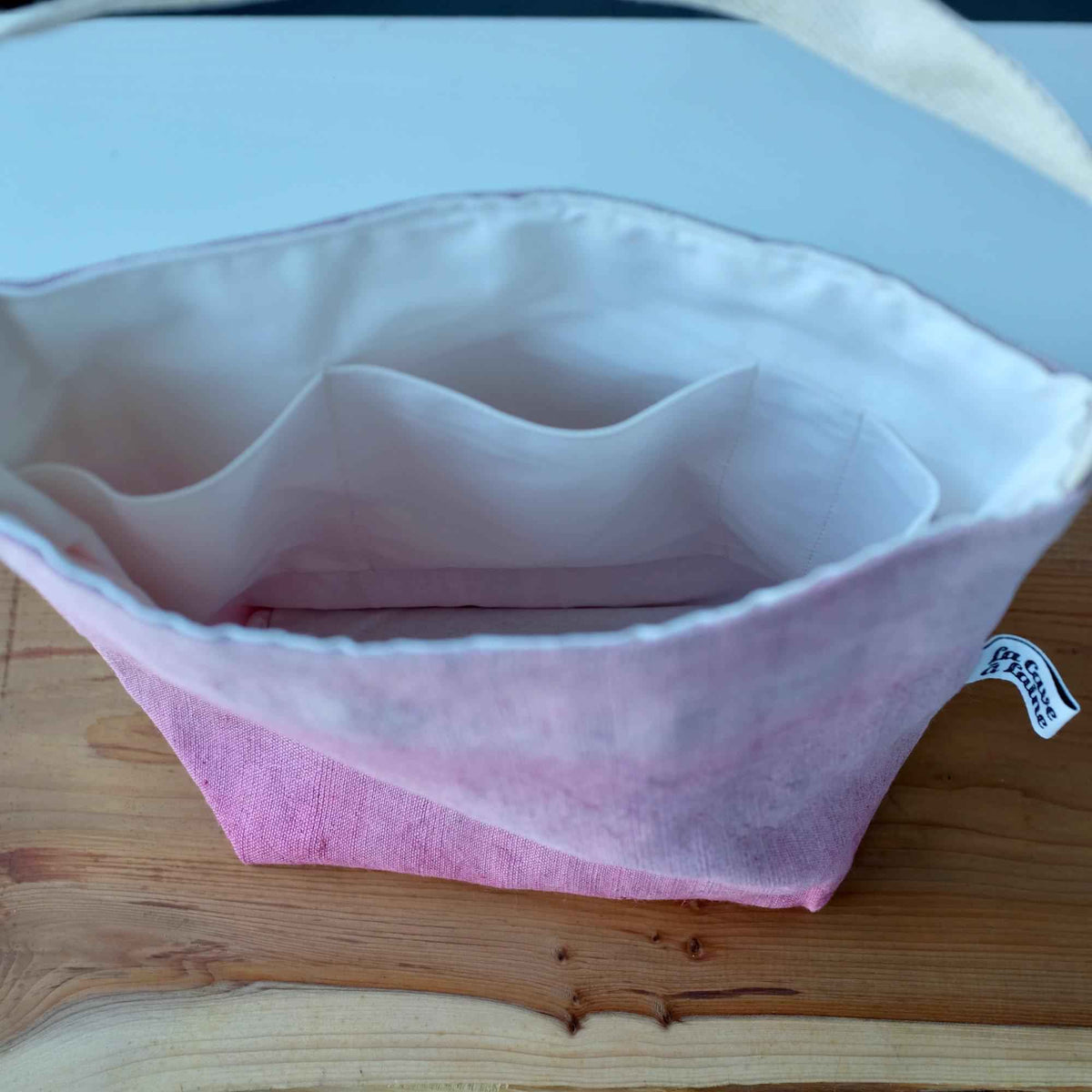 Aquarelle Project Bag - Hand-Dyed French Linen, Rosa Magenta - END OF COLLECTION-La Cave à Laine