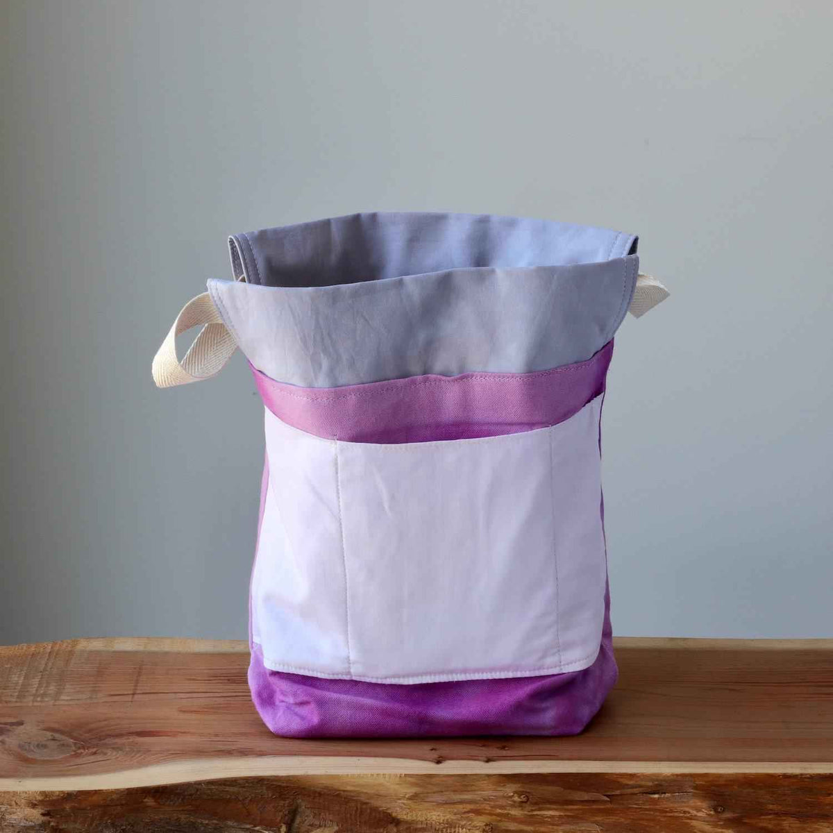Aquarelle Project Bag, Ribbon - Hand-Dyed Organic Cotton, Rosa Magenta - END OF COLLECTION-La Cave à Laine