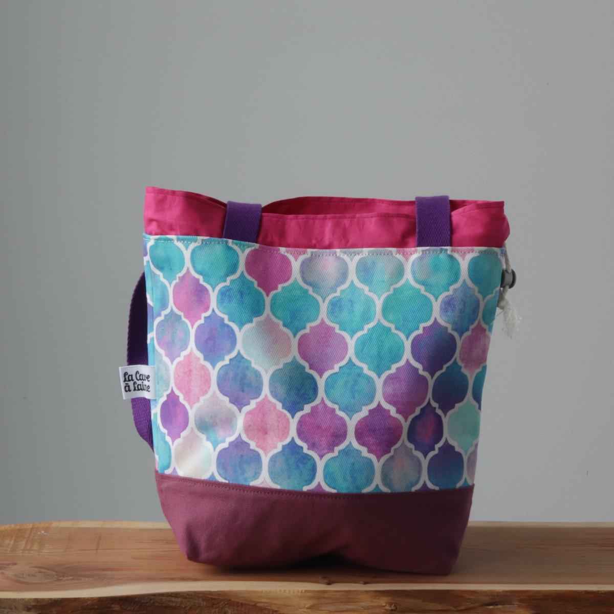 Zellige Project Bag - Long Handles - Pink-La Cave à Laine