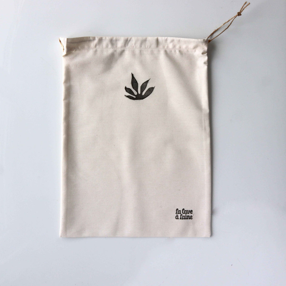 Cotton Knits Cosy Project Bag – Hand-Printed Ecru-La Cave à Laine