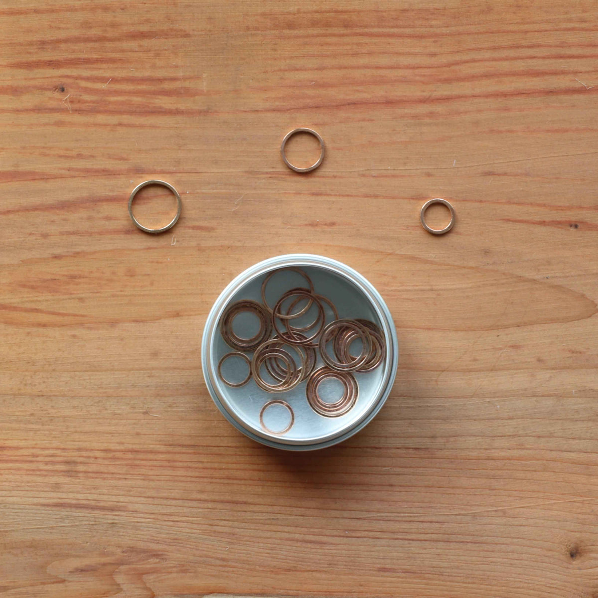 30 Stitch Markers - Circle Mix Rose Gold-La Cave à Laine