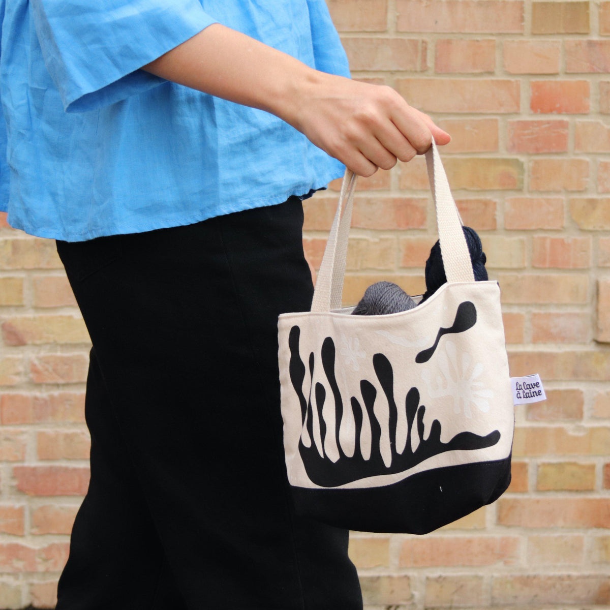 Black&White Gioia Bag - Handcrafted Bag-La Cave à Laine