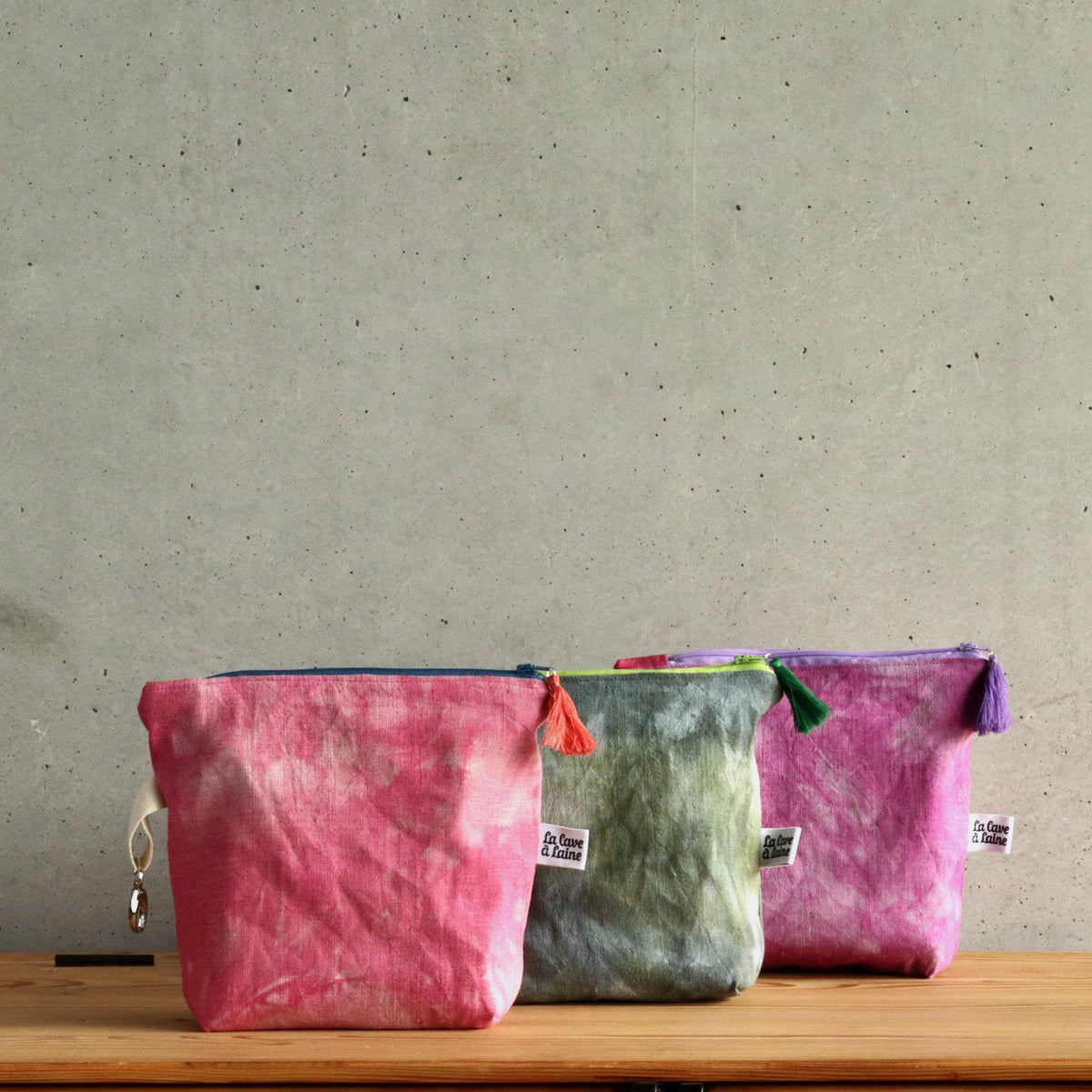 #Bag8 Handcrafted Canvas Bag - Linen Zipper - Purple-La Cave à Laine