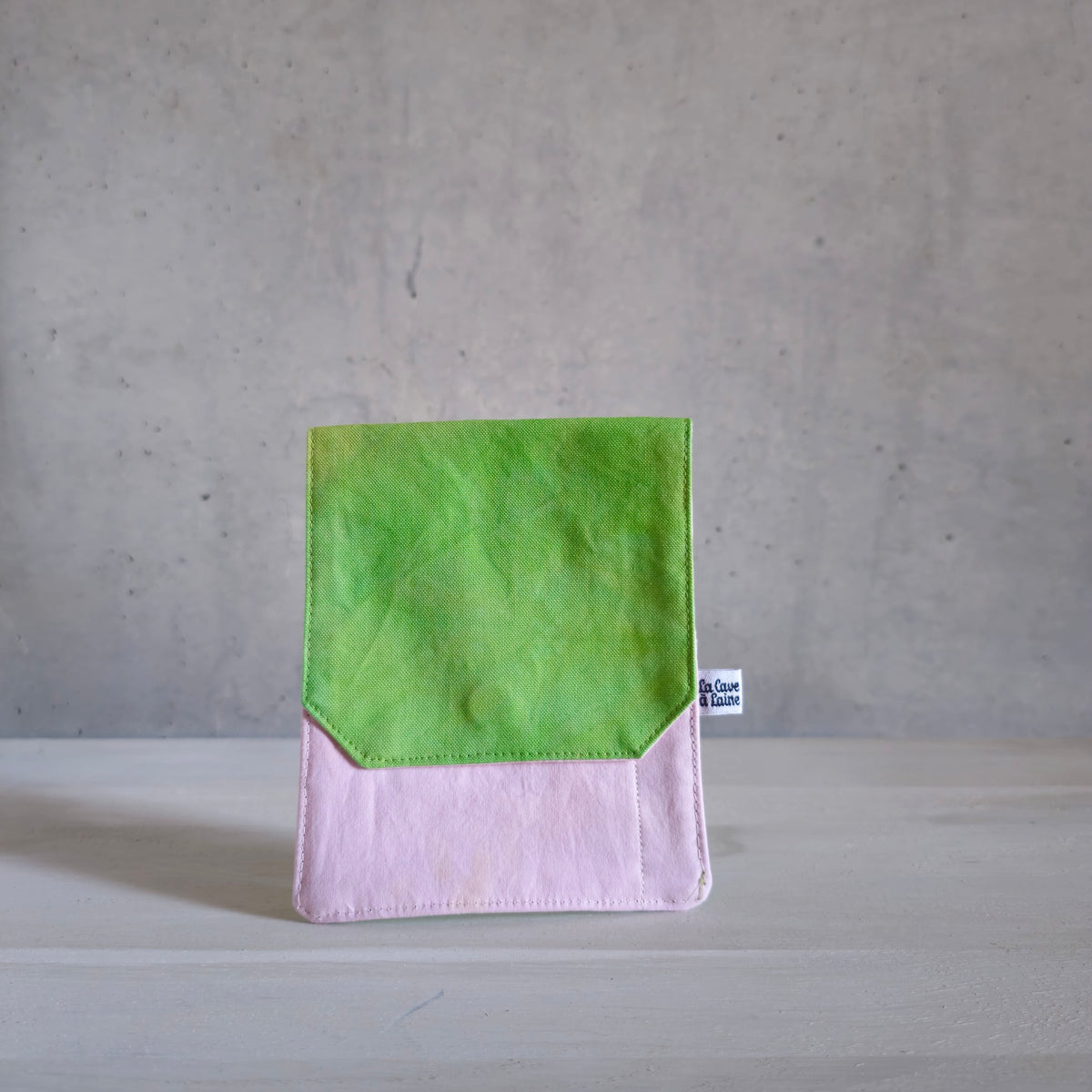 Travel Pouch - Lime Green & Light Pink-La Cave à Laine