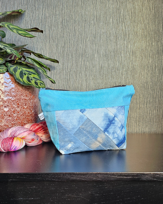 Patchwork Pouch Dama - Ocean Blue-La Cave à Laine