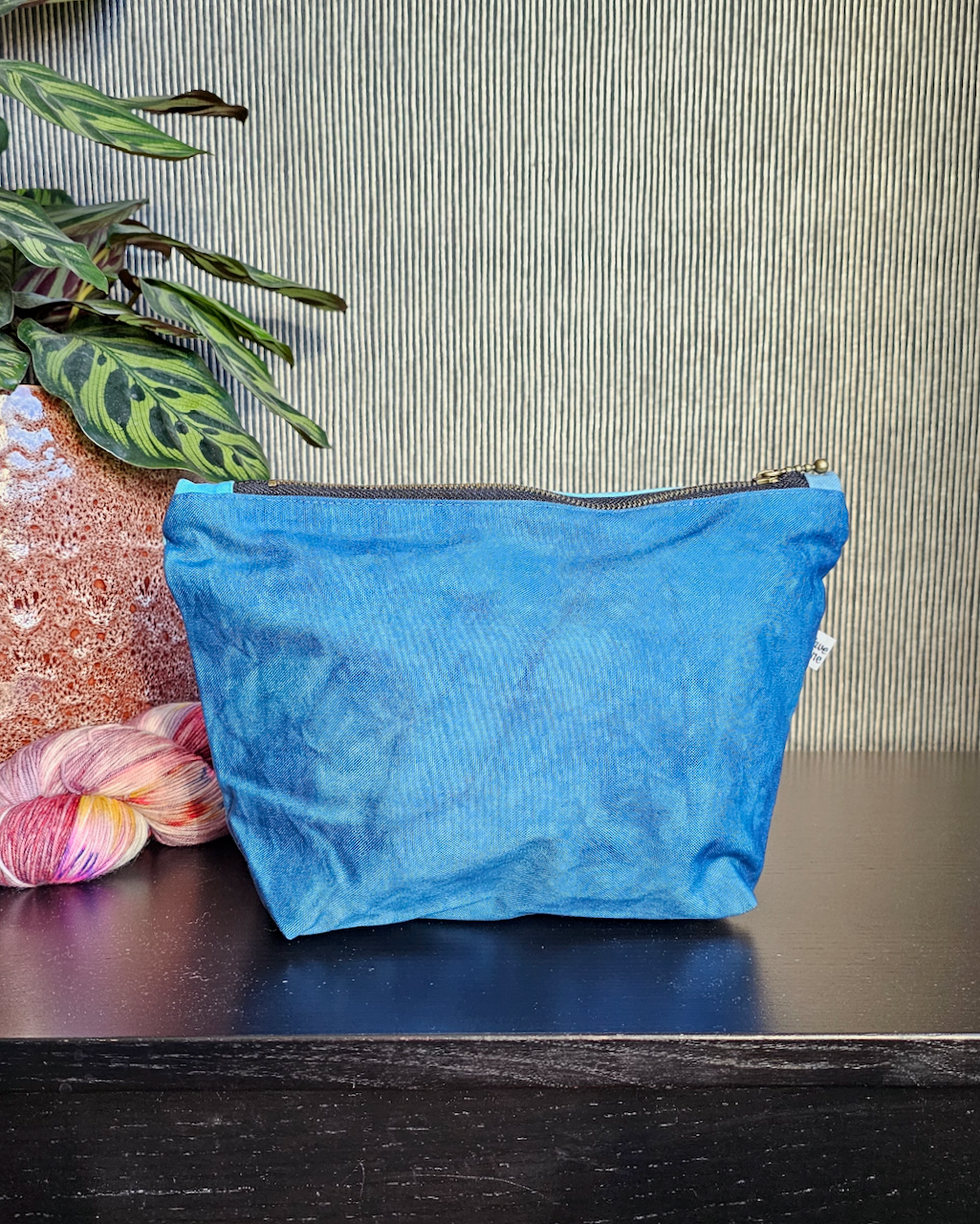 Patchwork Pouch Dama - Ocean Blue-La Cave à Laine
