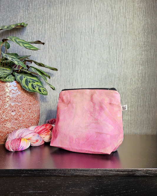 Zip Bag S - Grey & Pink-La Cave à Laine