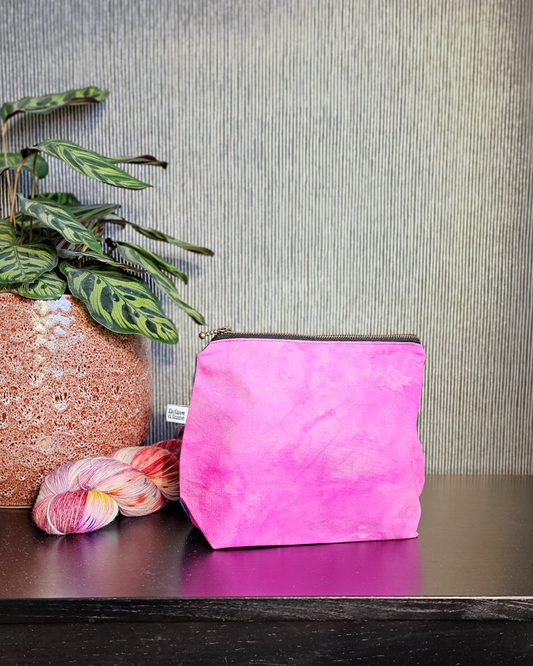 Zip Bag S - Blue & Fucsia-La Cave à Laine