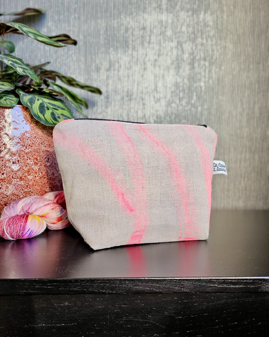 Zip Bag S - Pink Strokes-La Cave à Laine