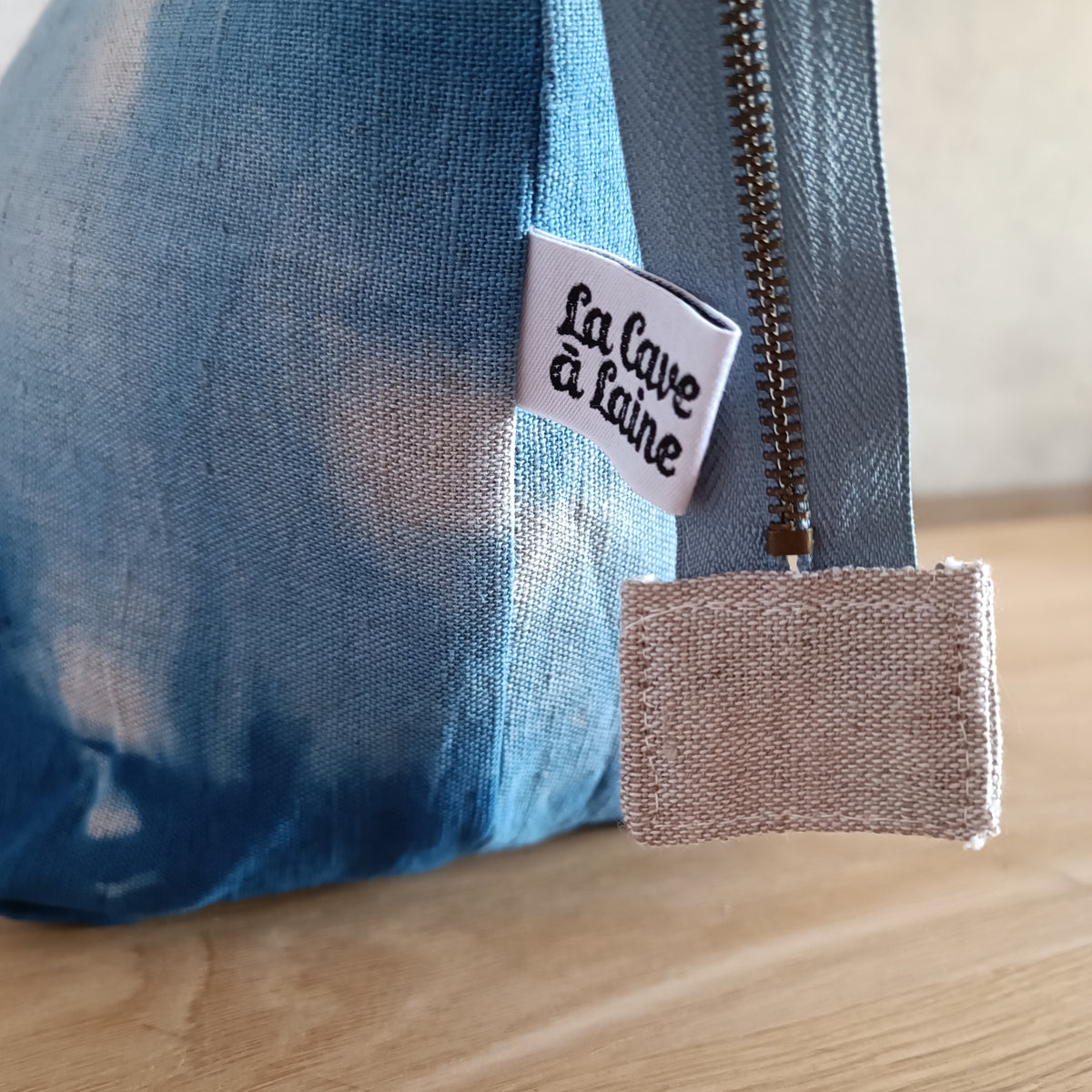 Zip Bag M - Large Opening - Blue-La Cave à Laine