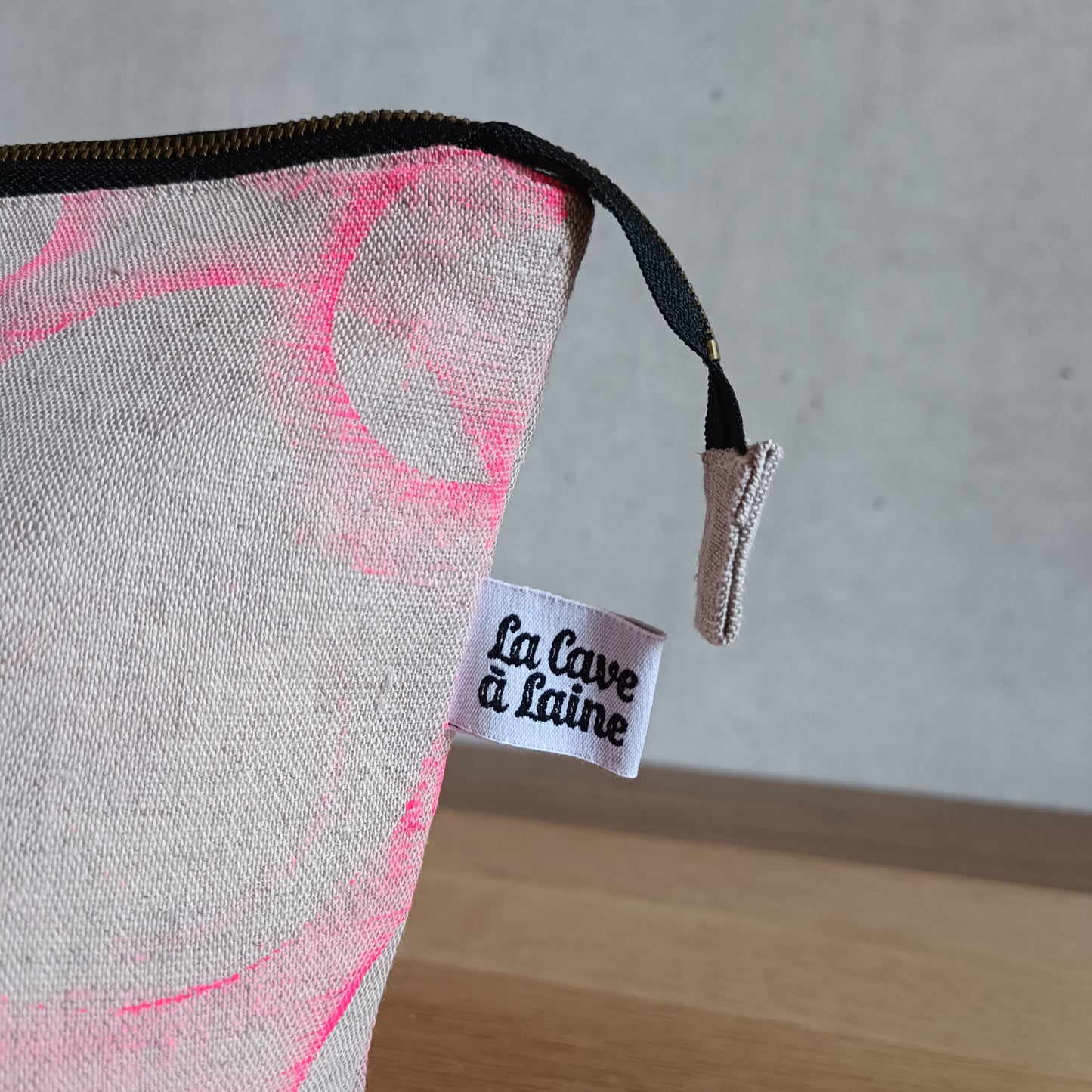 Zip Bag S - Large Opening - Pink Circles-La Cave à Laine