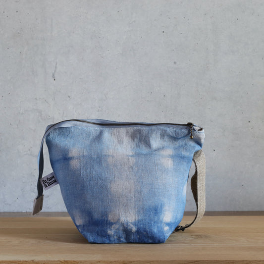 Zip Bag M - Large Opening - Blue-La Cave à Laine