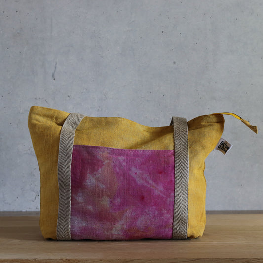 Carryall Bag - Yellow! and Pink-La Cave à Laine