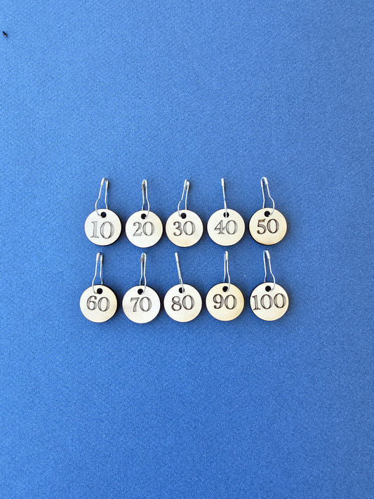 10 to 100 Counting Stitch Markers-La Cave à Laine