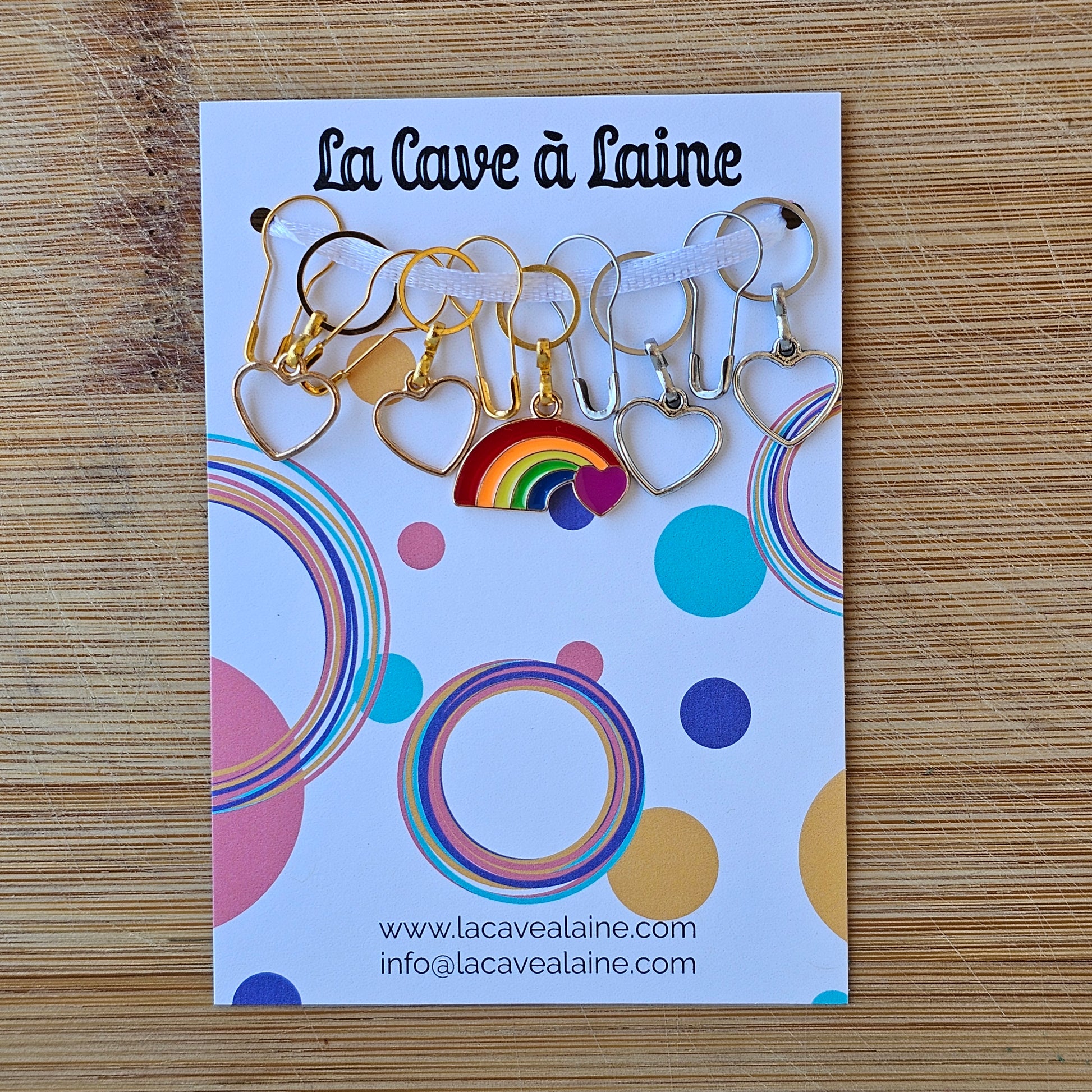10 Stitch Markers - Rainbow-La Cave à Laine