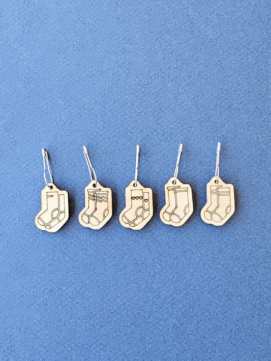 5 Socks Stitch Markers-La Cave à Laine