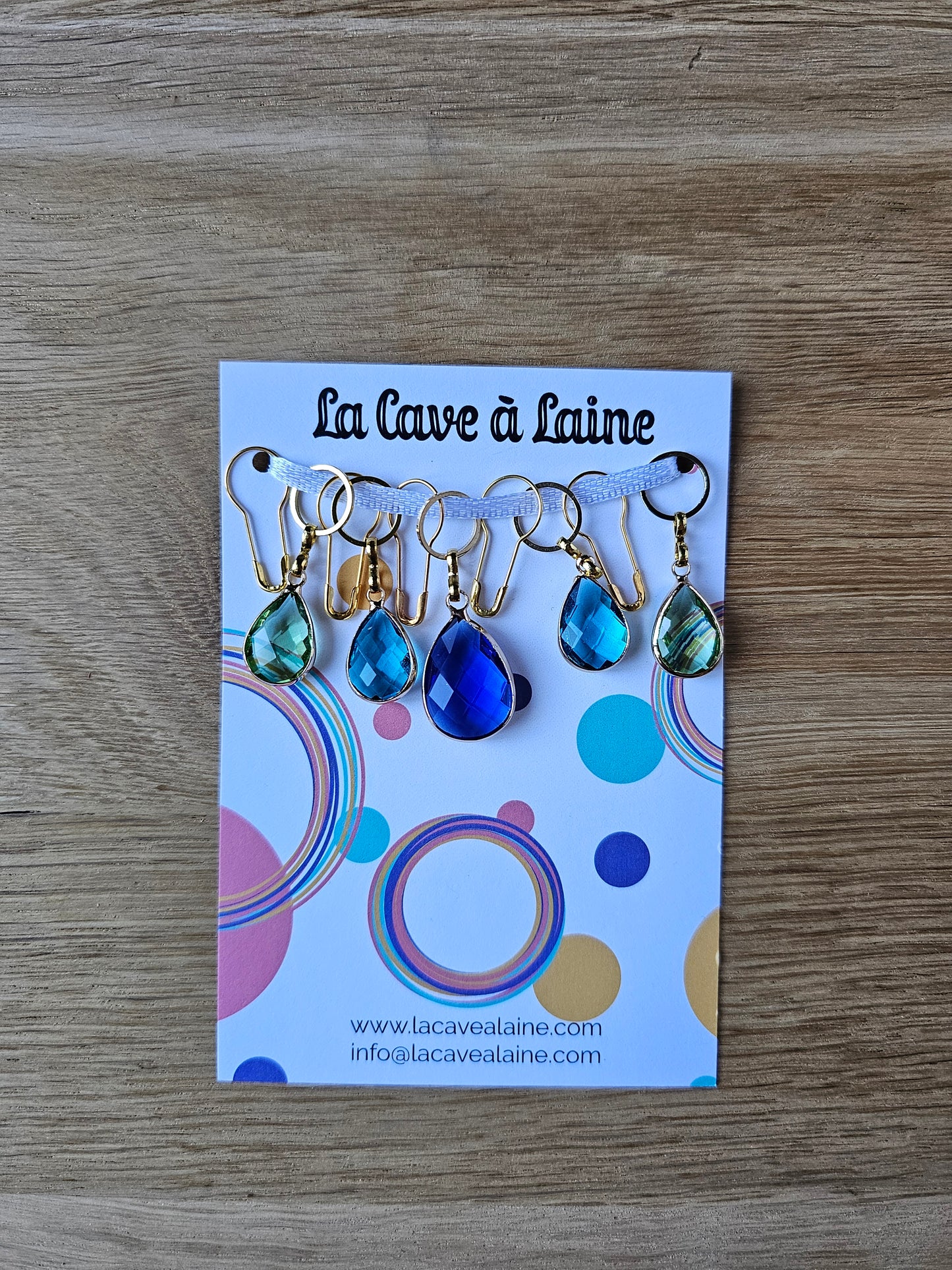 10 Stitch Markers - Bejewelled Blu-La Cave à Laine