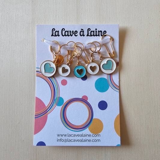 10 Stitch Markers - Full Hearts-La Cave à Laine