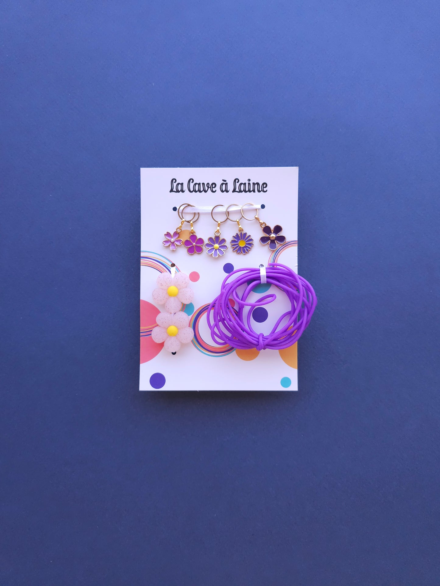 Extra Notions Card - Stitch Markers, Stoppers, and Holders - Purple
