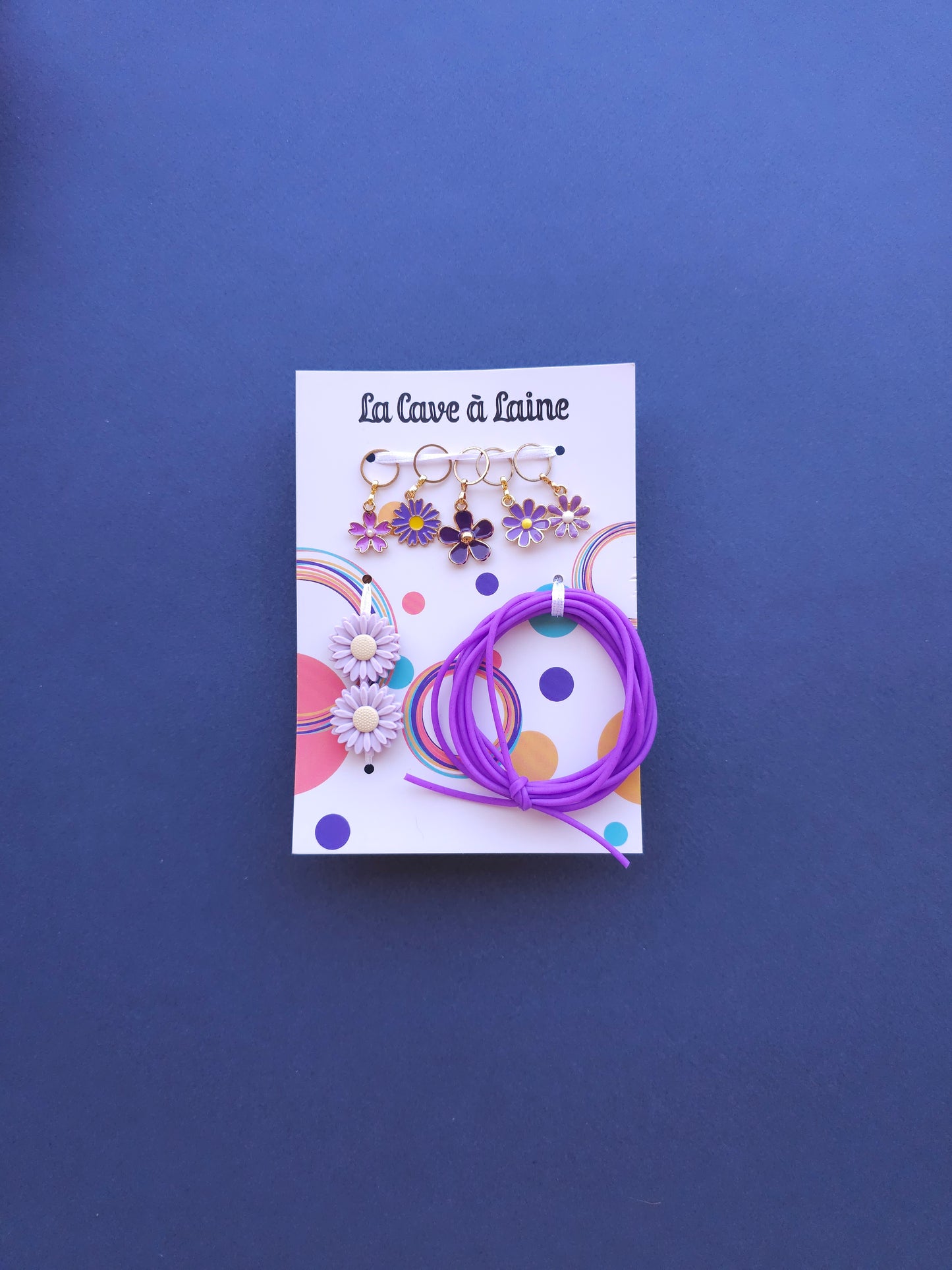 Extra Notions Card - Stitch Markers, Stoppers, and Holders - Purple