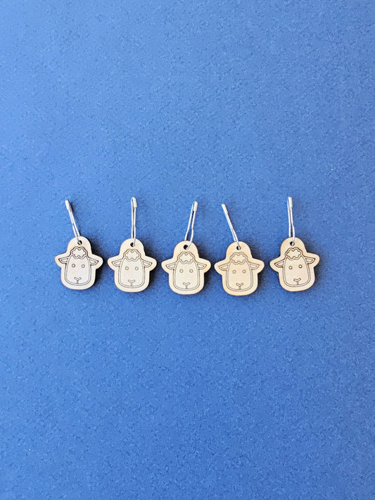 5 Sheep Stitch Markers-La Cave à Laine