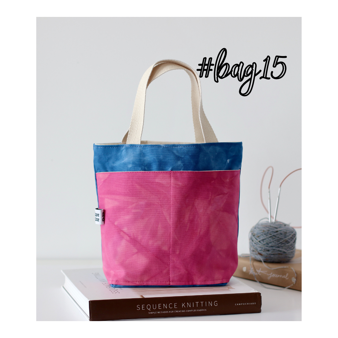 #Bag15: Hand-dyed Handcrafted Bag - Pink & Blue-La Cave à Laine