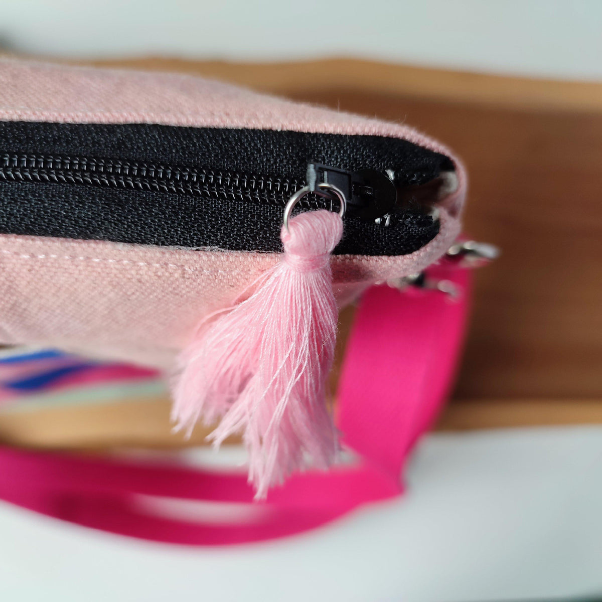 Patchwork Tote - Handcrafted and Hand-Printed Crossbody Bag with Zipper-La Cave à Laine