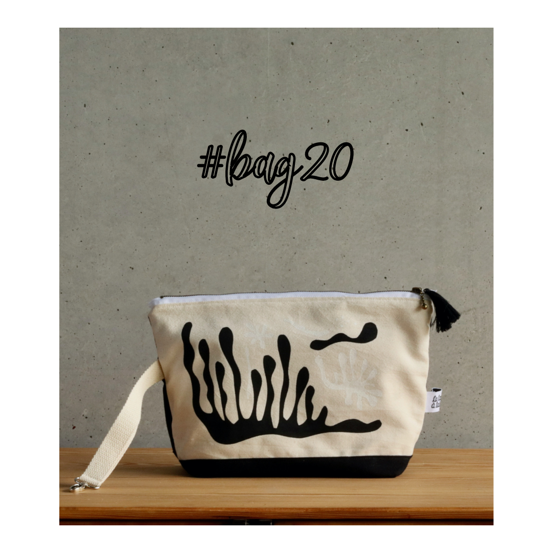 #Bag20 Black&White Wristlet Bag - White-La Cave à Laine