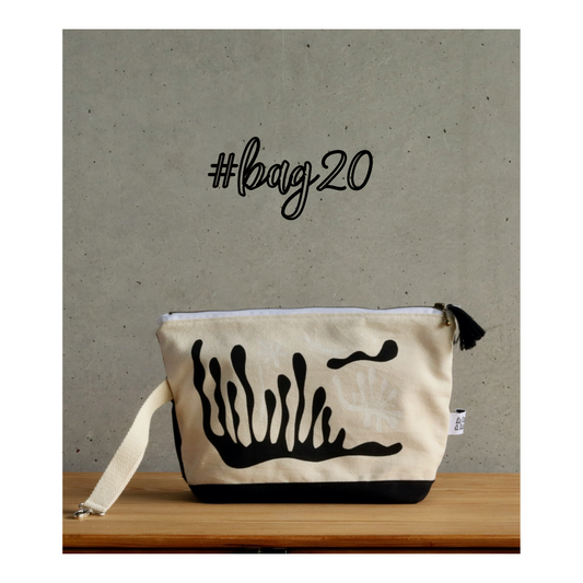 #Bag20 Black&White Wristlet Bag - White-La Cave à Laine
