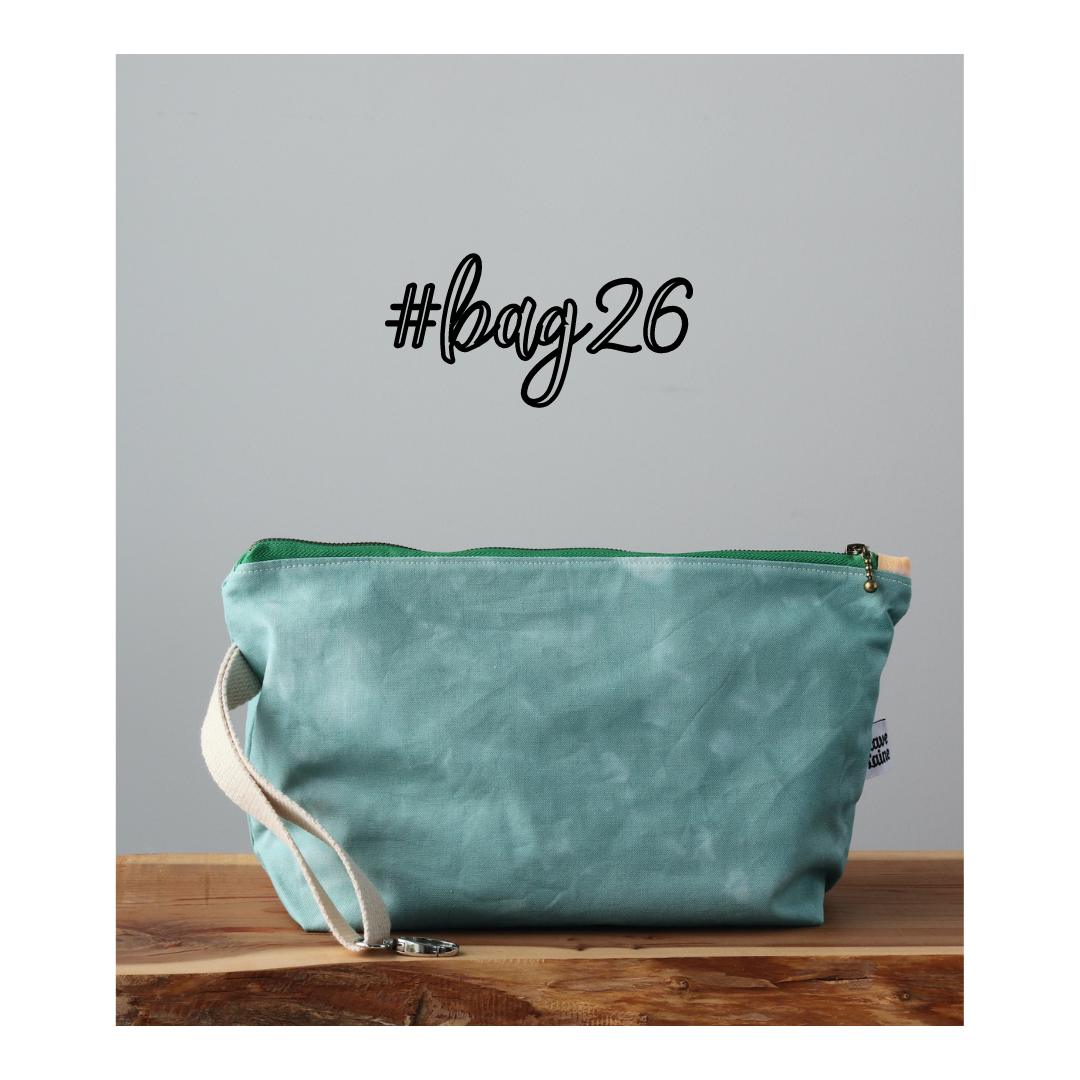 #Bag26 Handcrafted Canvas Bag - Wristlet with zip Jewels - Aventurine-La Cave à Laine