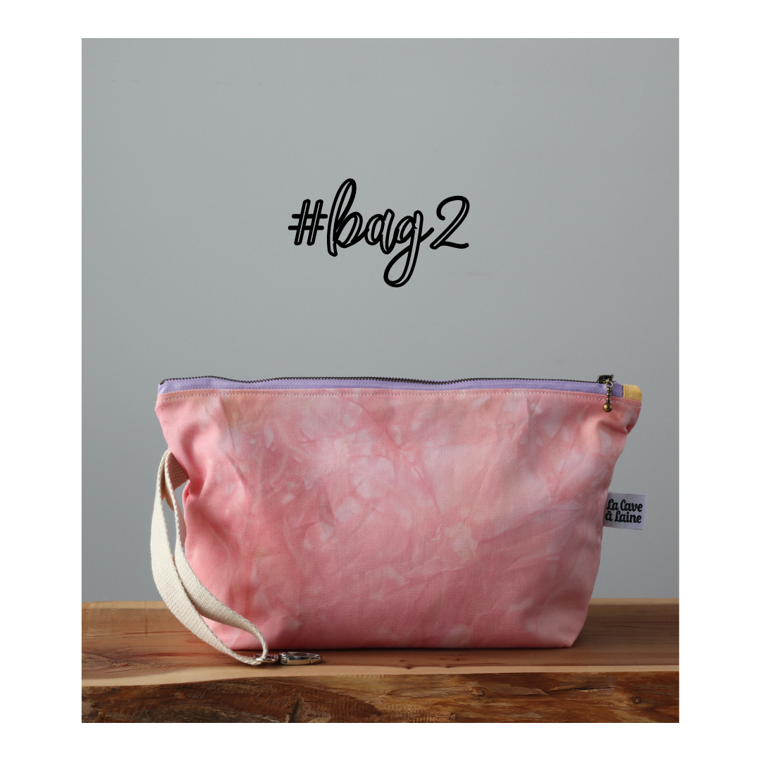 #Bag2 Handcrafted Canvas Bag - Wristlet with zip Jewels - Topaz-La Cave à Laine