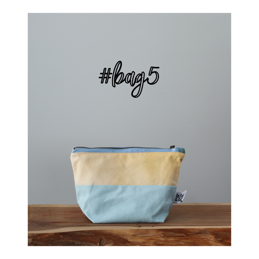 #Bag5 Handcrafted Canvas Pouch - Pouch Jewels - Citrine and Aquamarine-La Cave à Laine