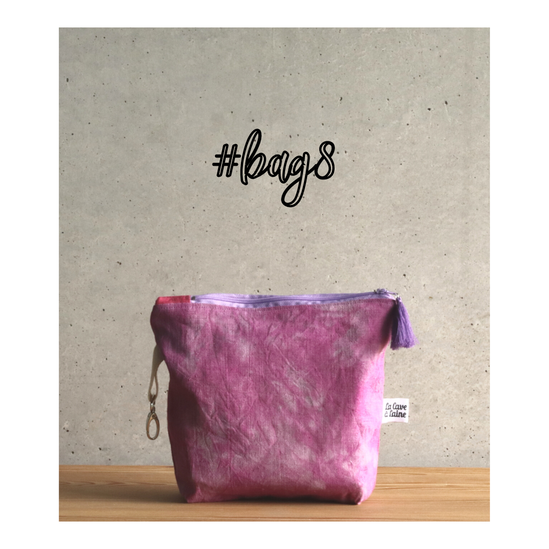 #Bag8 Handcrafted Canvas Bag - Linen Zipper - Purple-La Cave à Laine