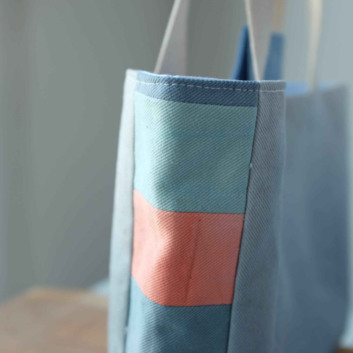 Aquarelle Project Basket - Hand-Dyed Organic Cotton, Blu & Verde - END OF COLLECTION-La Cave à Laine