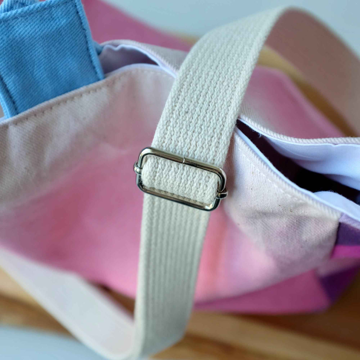 Aquarelle Project Basket, Crossbody - Hand-Dyed Organic Cotton, Rosa-La Cave à Laine