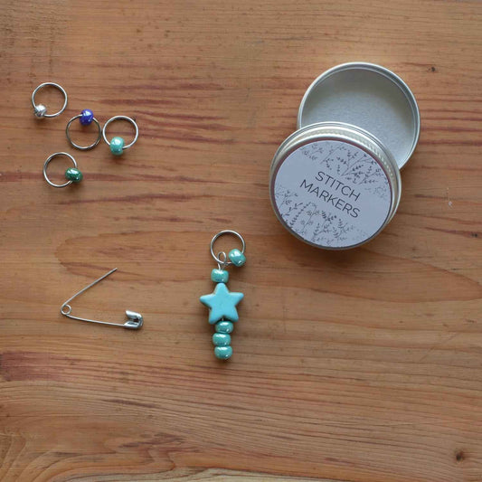Star Stitch Markers - Turquoise-La Cave à Laine
