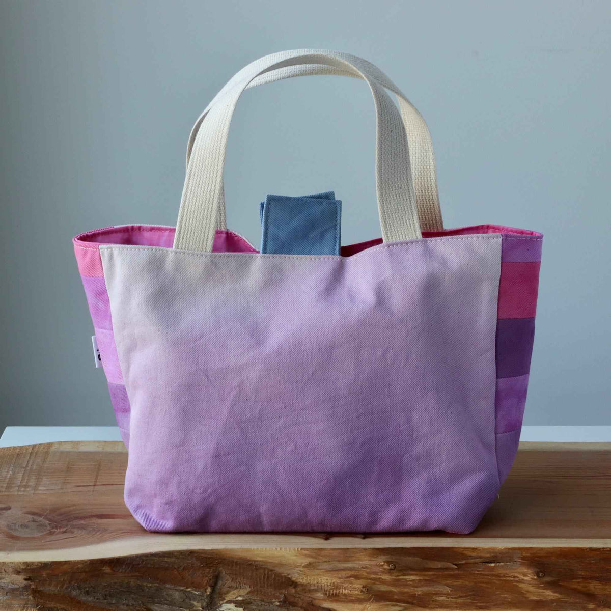 Aquarelle Project Basket - Hand-Dyed Organic Cotton, Rosa & Viola - END OF COLLECTION-La Cave à Laine